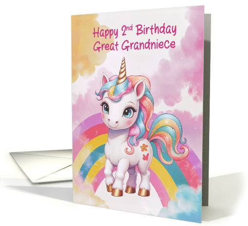 Great Grandniece's 2nd Birthday Rainbow Unicorn card (1936796)
