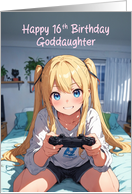 Goddaughter’s 16th Birthday Anime Gamer Girl card