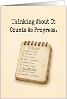 Funny Encouragement with Vintage To Do List and Unticked Tasks card