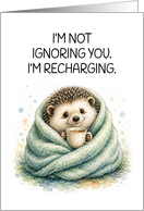 Birthday Hedgehog I'm Recharging Not Ignoring You