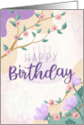 Purple Spring Blossoms Birthday card