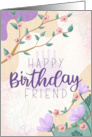 For Friend Purple Spring Blossoms Birthday card