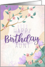 For Aunt Purple Spring Blossoms Birthday card
