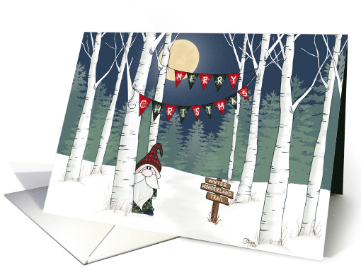 Merry Christmas Gnome on Winter Wonderland Trail card (1890796)