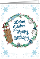 Warm Wishes Winter Birthday card