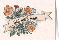 Floral Doodle Get Well card