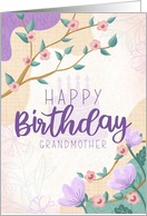 For Grandmother Purple Spring Blossoms Birthday card