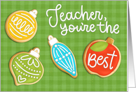 Best Teacher Christmas Cookies card