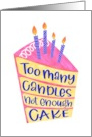 Birthday Pink Cake with Candles Funny card