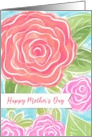 For Stepmom Mother’s Day Pink Painterly Rose card
