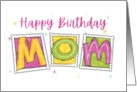 For Mother Bright Birthday Stamps card