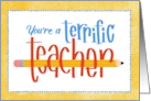 For Teacher Appreciation Pencil Word Art card