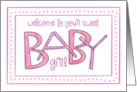 Congratulations on Baby Girl Wonky Word Art card