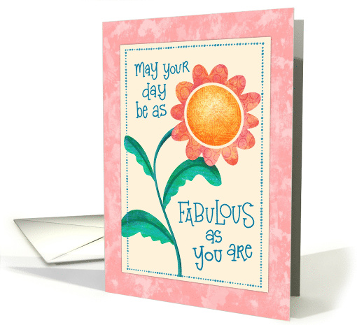 For Her Happy Birthday Whimsical Flower card (1893728)
