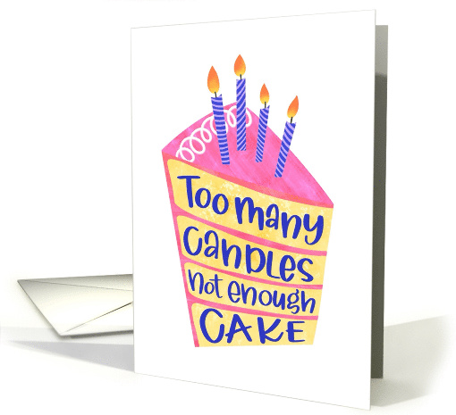 Birthday Pink Cake with Candles Funny card (1911284)