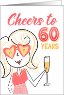 For Her Birthday Cheers to 60 years card