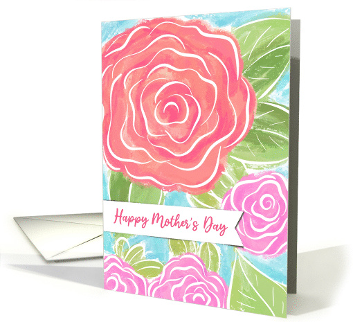 Mother's Day Pink Painterly Rose card (1914998)
