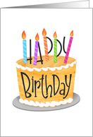 Birthday Wonky Cake with Colorful Candles card