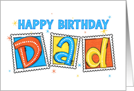 For Dad Bright Birthday Stamps card