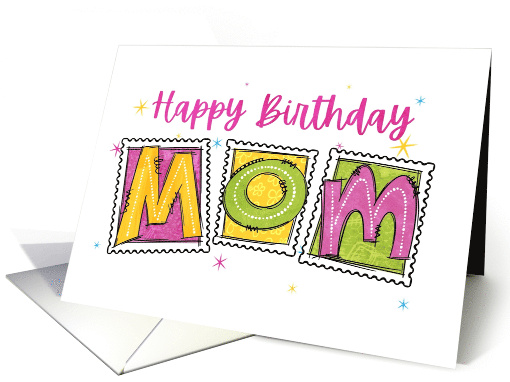 For Mother Bright Birthday Stamps card (1919334)