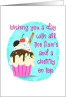 Happy Birthday Ice Cream with Cherry on Top card