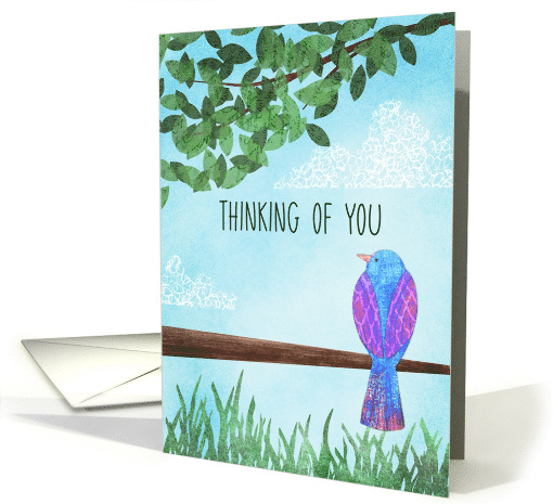 Thinking of You Mixed Media Bird on Branch card (1933980)