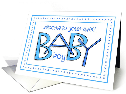 Congratulations on Baby Boy Wonky Word Art card (1933988)