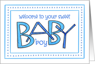 Congratulations on Baby Boy Wonky Word Art card