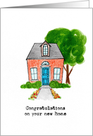 Congratulations New Home Watercolor House card