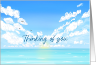 Thinking of You Beach and Sky Painted Scene card