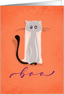 Halloween Cat in Ghost Costume Pun card