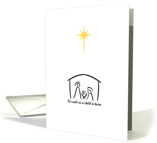 Minimalist Nativity Child is Born card (1950996)