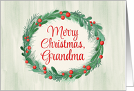 Christmas for Grandma Oval Wreath card