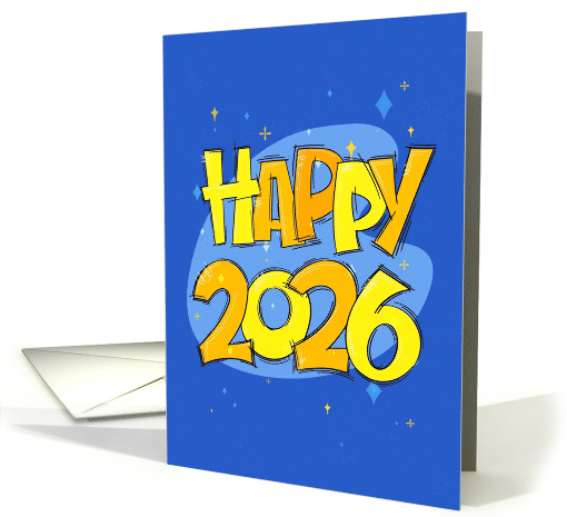 Happy New Year 2026 Bold Letters card (1958550)