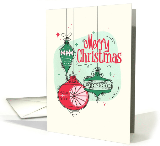 Merry Christmas Midcentury Modern Ornaments card (2000994)