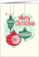 Merry Christmas Midcentury Modern Ornaments card