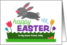 Customizable Happy Easter with Hopping Bunny card