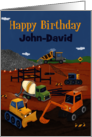 Customizable Happy Birthday Boy Construction Site card