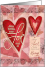 Happy Birthday to the Love of my Life Red Heart Collage Bookmark card