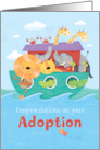Adoption Gender Neutral Noahs Ark with Giraffes Elephants Lions card