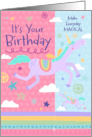 Its Your Birthday Girl Magical Unicorn with Stars Bookmark card