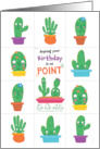 Birthday Cactus Cute Cartoon Matching Game Activity card