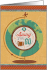 Travel Away You Go Bon Voyage Globe Compass Suitcase card