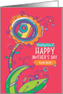 Customizable Mothers Day Colorful Flowers and Ladybug card
