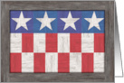 Blank Patriotic Geometric Red White and Blue Rustic Barn Wood Effect card