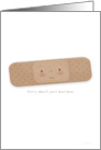 Get Well Sorry About Your Boo Boo Bandage with Sad Face card