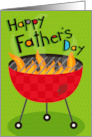 Happy Fathers Day with Grill Fire and Hand Lettering card