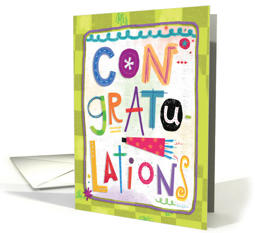 Congratulations Celebration with Colorful Hand Lettering card