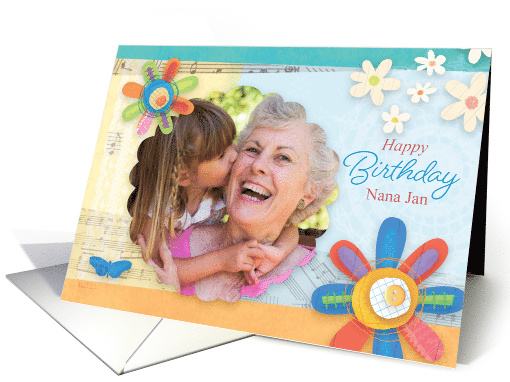 Customizable Name and Photo Birthday Floral Collage with... (1905562)