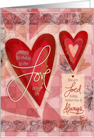 Happy Birthday to the Love of my Life Red Heart Collage Bookmark card